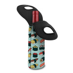 Colorful Sushi And Rolls Pattern Print Single Neoprene Wine Tote