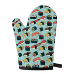 Colorful Sushi And Rolls Pattern Print Single Oven Mitt