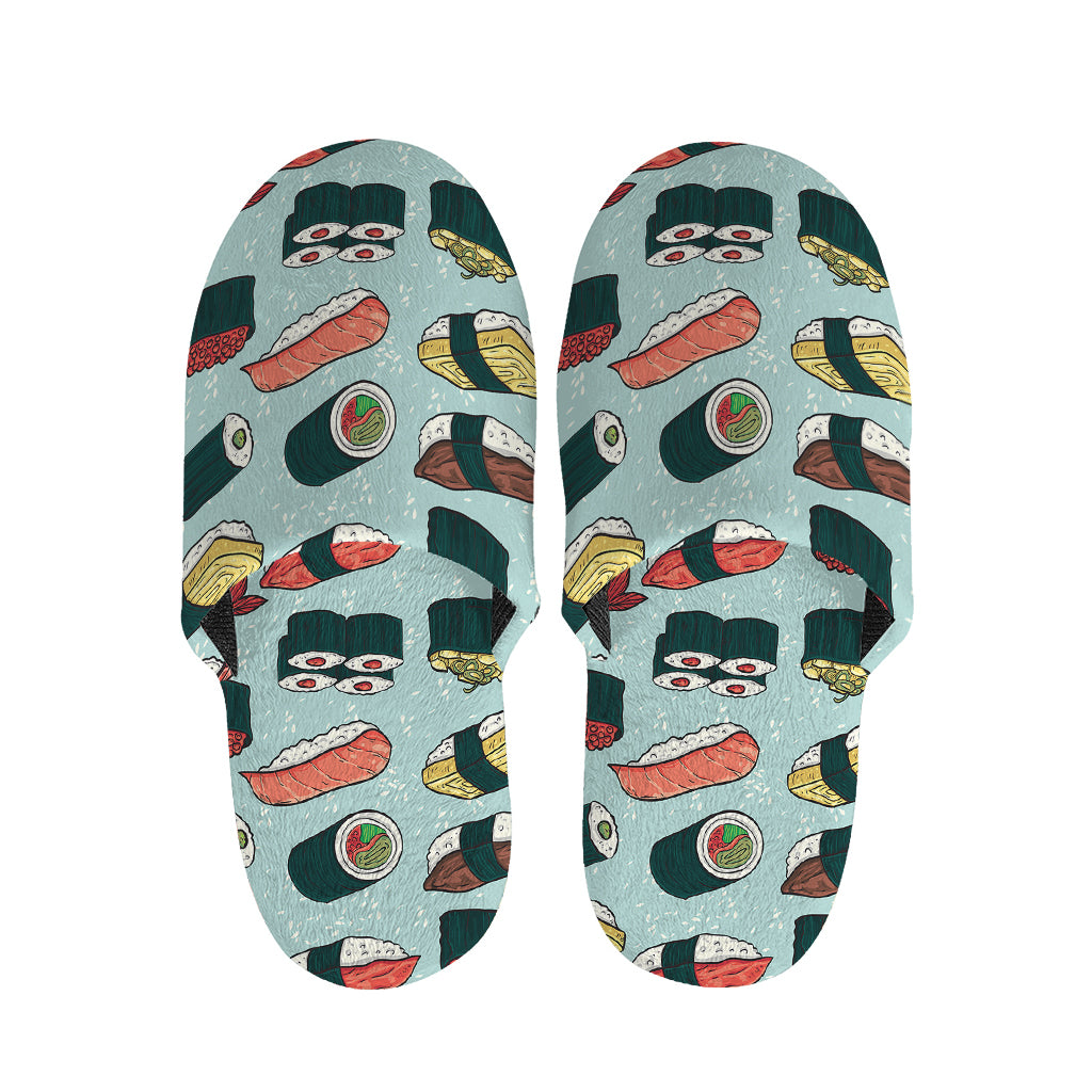 Colorful Sushi And Rolls Pattern Print Slippers
