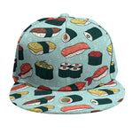 Colorful Sushi And Rolls Pattern Print Snapback Cap