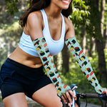 Colorful Sushi And Rolls Pattern Print Sun Protection Arm Sleeves