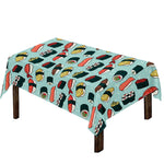 Colorful Sushi And Rolls Pattern Print Tablecloth
