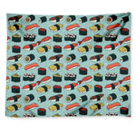 Colorful Sushi And Rolls Pattern Print Tapestry