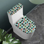 Colorful Sushi And Rolls Pattern Print Toilet Lid And Tank Cover Set