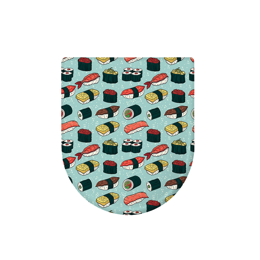 Colorful Sushi And Rolls Pattern Print Toilet Lid Cover