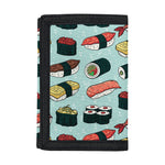 Colorful Sushi And Rolls Pattern Print Trifold Wallet