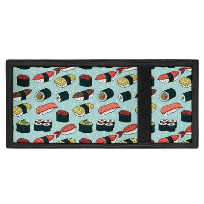 Colorful Sushi And Rolls Pattern Print Trifold Wallet