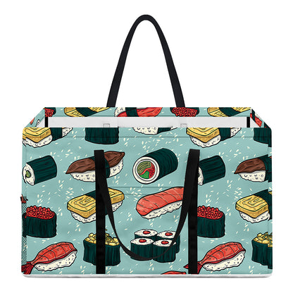 Colorful Sushi And Rolls Pattern Print Utility Tote Bag