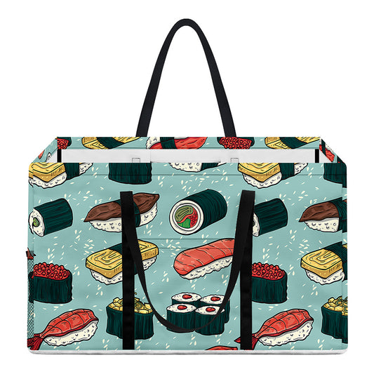 Colorful Sushi And Rolls Pattern Print Utility Tote Bag