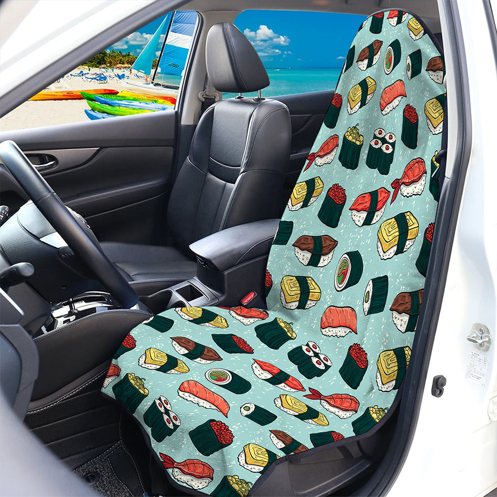 Colorful Sushi And Rolls Pattern Print Waterproof Car Seat Cover