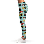 Colorful Sushi And Rolls Pattern Print Women's Leggings