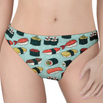 Colorful Sushi And Rolls Pattern Print Women's Thong