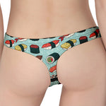 Colorful Sushi And Rolls Pattern Print Women's Thong