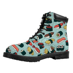 Colorful Sushi And Rolls Pattern Print Work Boots