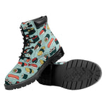 Colorful Sushi And Rolls Pattern Print Work Boots