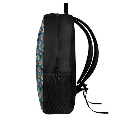 Colorful Sushi Pattern Print 17 Inch Backpack
