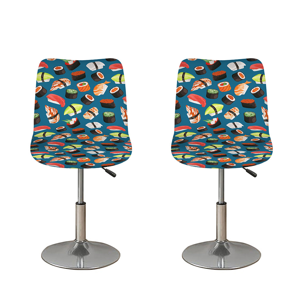 Colorful Sushi Pattern Print Bar Stool Covers