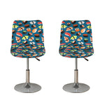 Colorful Sushi Pattern Print Bar Stool Covers