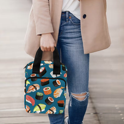 Colorful Sushi Pattern Print Bible Tote Bag
