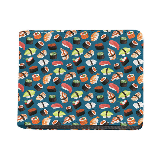 Colorful Sushi Pattern Print Bifold Wallet