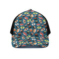 Colorful Sushi Pattern Print Black Mesh Trucker Hat