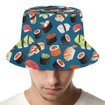 Colorful Sushi Pattern Print Bucket Hat