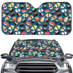 Colorful Sushi Pattern Print Car Windshield Sun Shade