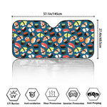 Colorful Sushi Pattern Print Car Windshield Sun Shade
