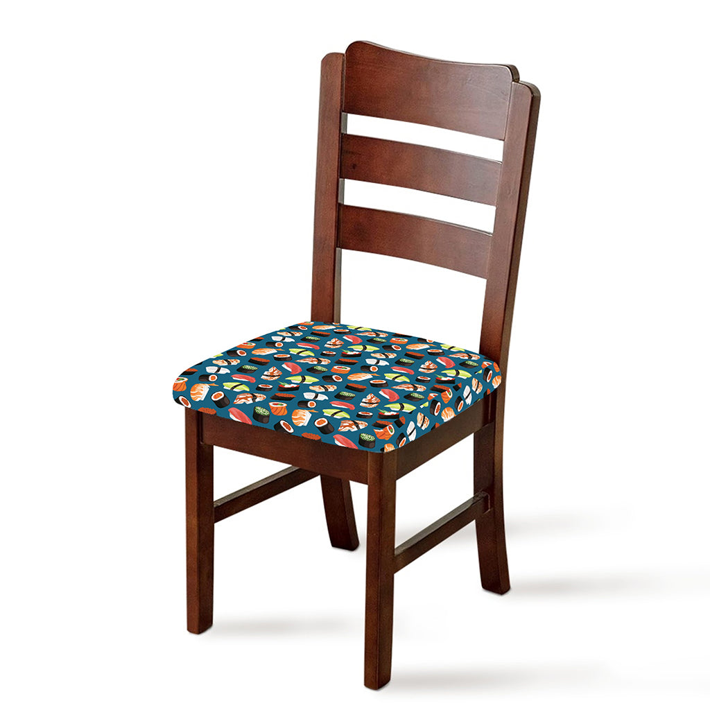 Colorful Sushi Pattern Print Chair Cushion Cover