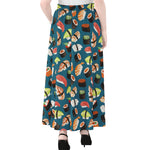 Colorful Sushi Pattern Print Chiffon Maxi Skirt