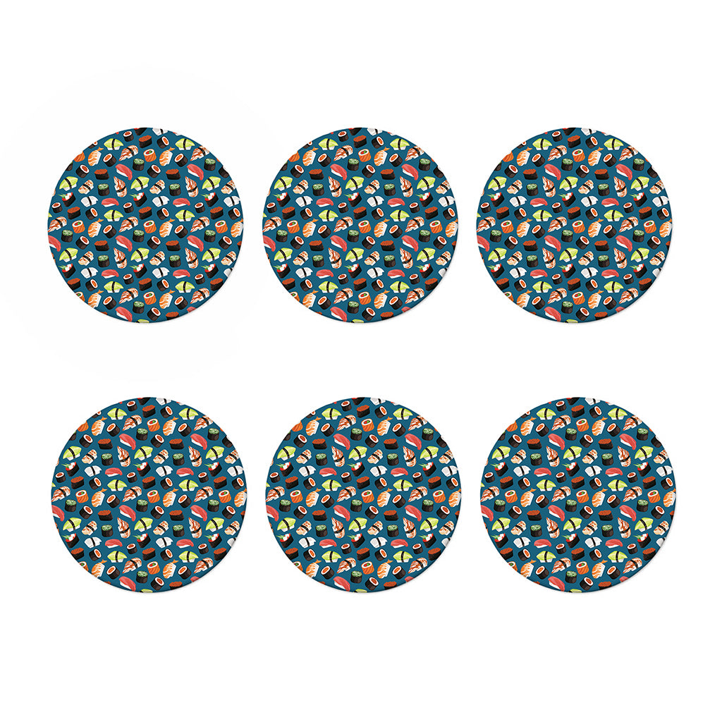 Colorful Sushi Pattern Print Coaster Set