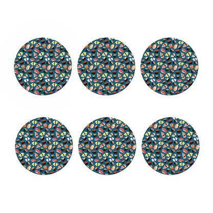 Colorful Sushi Pattern Print Coaster Set