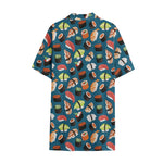 Colorful Sushi Pattern Print Cotton Hawaiian Shirt