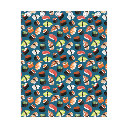 Colorful Sushi Pattern Print Curtain