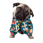 Colorful Sushi Pattern Print Dog Zip Up Hoodie