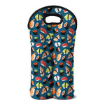Colorful Sushi Pattern Print Double Neoprene Wine Tote