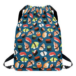 Colorful Sushi Pattern Print Drawstring Backpack