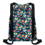 Colorful Sushi Pattern Print Drawstring Backpack
