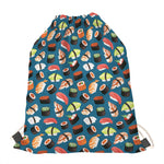 Colorful Sushi Pattern Print Drawstring Bag