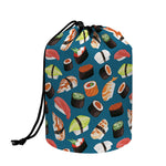 Colorful Sushi Pattern Print Drawstring Makeup Bag
