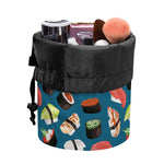 Colorful Sushi Pattern Print Drawstring Makeup Bag
