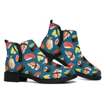 Colorful Sushi Pattern Print Flat Ankle Boots