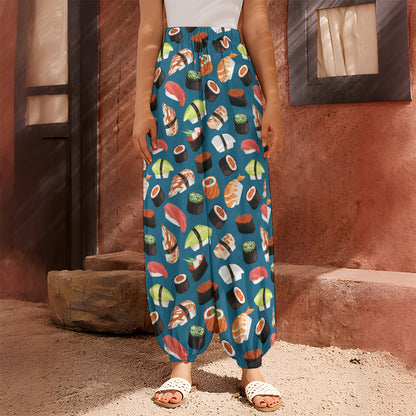 Colorful Sushi Pattern Print Harem Pants