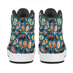 Colorful Sushi Pattern Print High Top Leather Sneakers