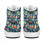 Colorful Sushi Pattern Print High Top Leather Sneakers