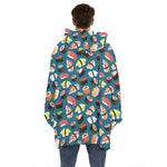 Colorful Sushi Pattern Print Hoodie Blanket