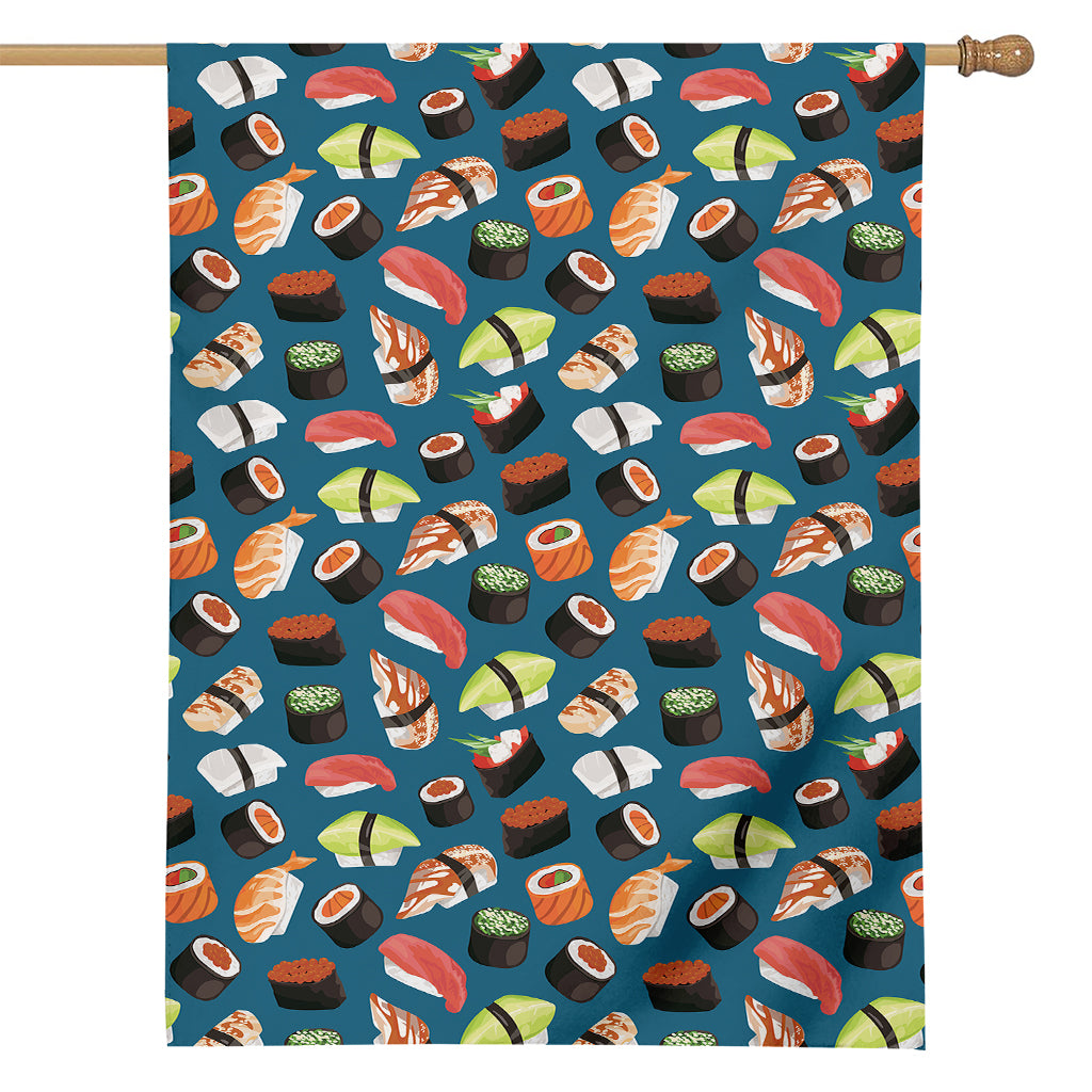 Colorful Sushi Pattern Print House Flag