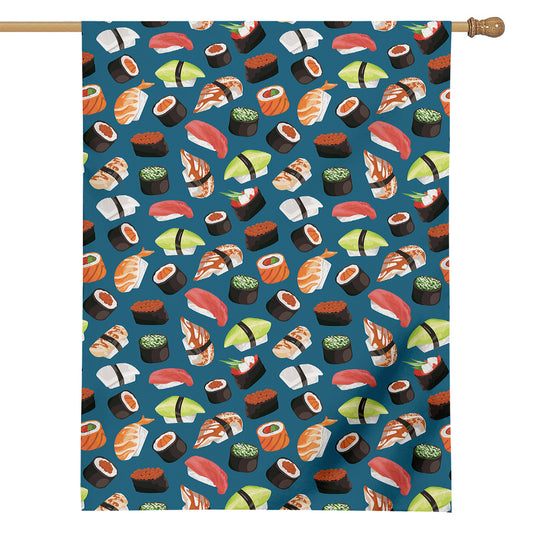 Colorful Sushi Pattern Print House Flag