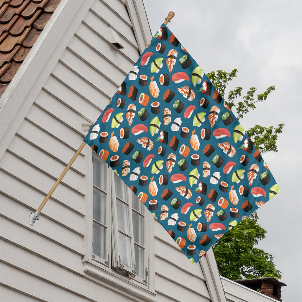 Colorful Sushi Pattern Print House Flag