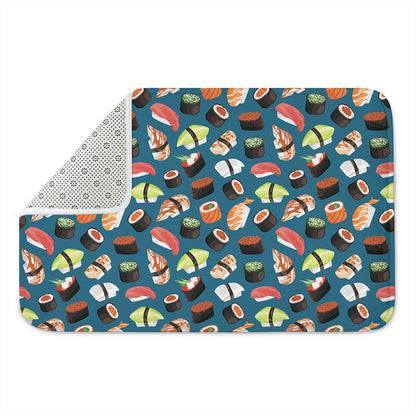 Colorful Sushi Pattern Print Indoor Door Mat
